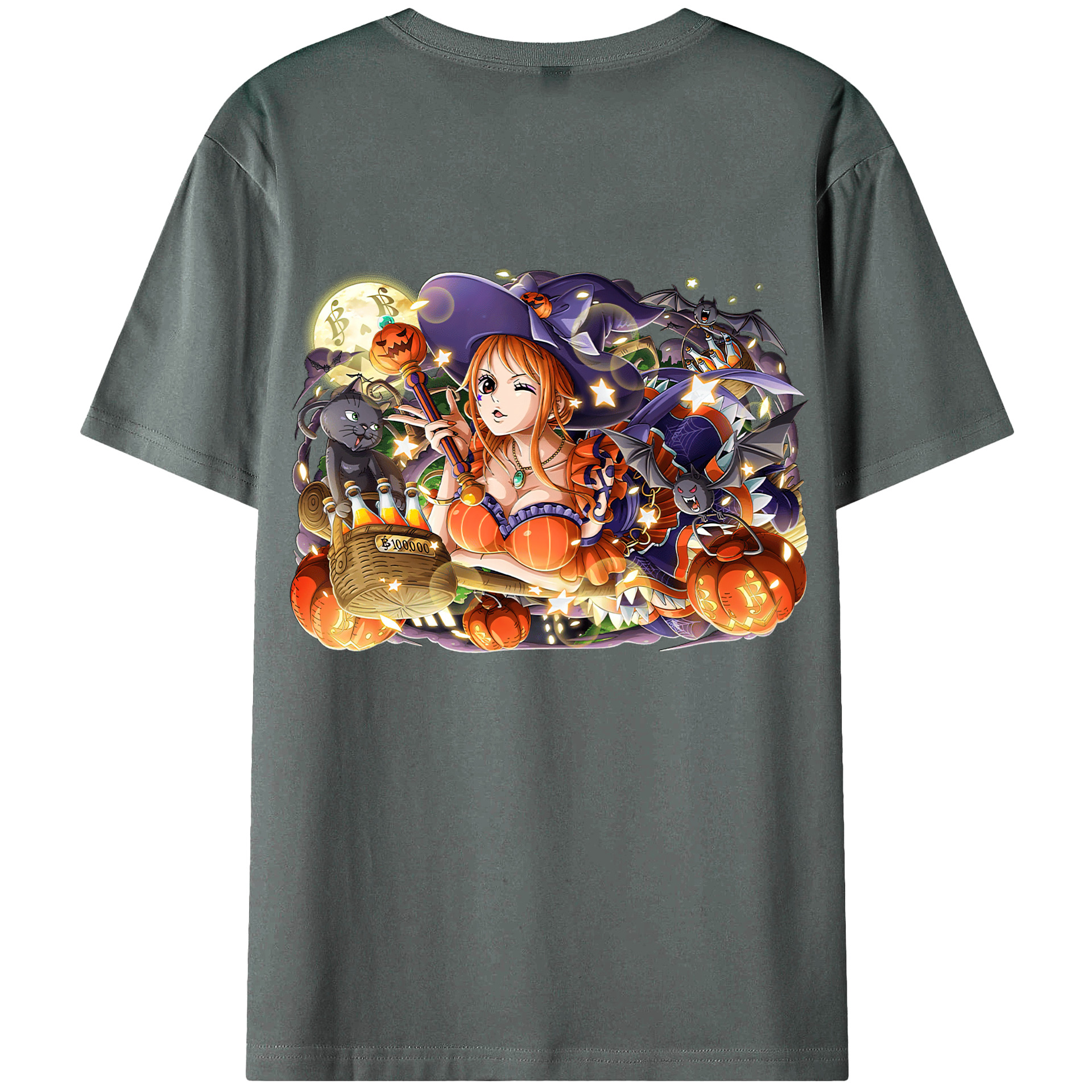 （画像用） ワンピース ナミ ONE PIECE Nami 綿100％ メンズ半袖Tシャツ（バックプリント） 通気性